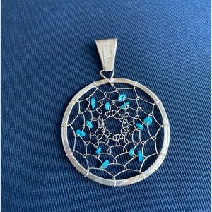 Navajo Sterling Silver Dreamcatcher Medallion.